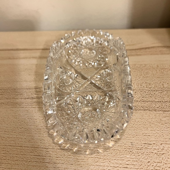 Vintage crystal brilliance cut glass celery dish with saw tooth edge - Picture 5 of 8